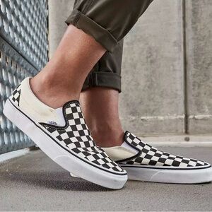 Vans Black and White Checkerboard Slip-Ons